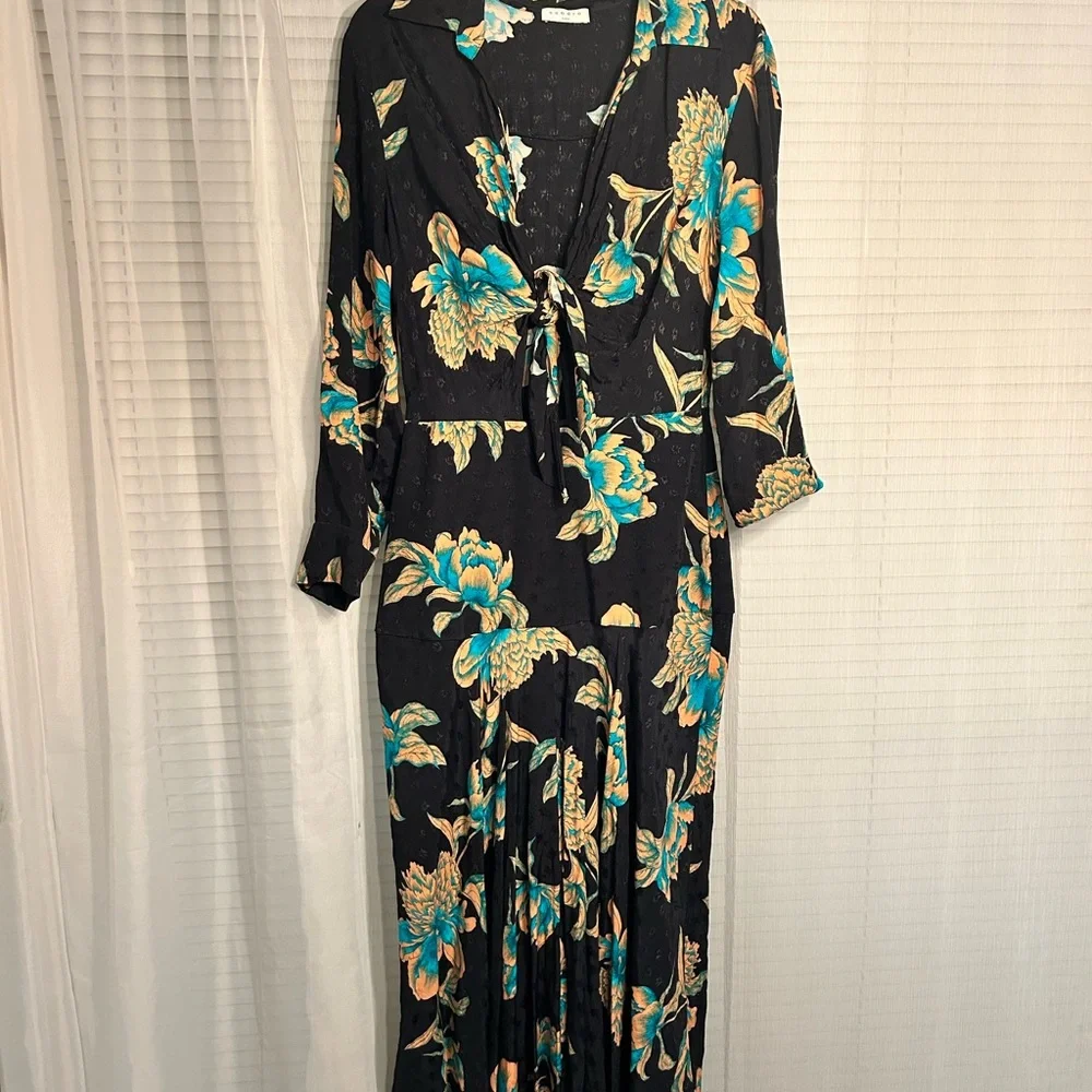 Sandro Paris Floral Tie-Front Dress - Picture 3 of 7